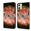 For Motorola Moto G54 Crystal 3D Shockproof Protective Leather Phone Case(Crystal Butterfly)