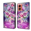 For Motorola Moto G Play 2024 Crystal 3D Shockproof Protective Leather Phone Case(Butterfly)