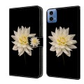 For Motorola Moto G24 Power Crystal 3D Shockproof Protective Leather Phone Case(White Flower)