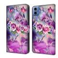 For Motorola Moto G34 Crystal 3D Shockproof Protective Leather Phone Case(Butterfly)