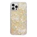 For iPhone 15 Pro Max Starry Sequin Crystal Butterflies Epoxy TPU Phone Case(Yellow)