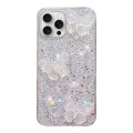 For iPhone 15 Pro Max Starry Sequin Crystal Butterflies Epoxy TPU Phone Case(Silver)