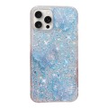 For iPhone 15 Pro Starry Sequin Crystal Butterflies Epoxy TPU Phone Case(Blue)