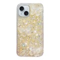 For iPhone 15 Plus Starry Sequin Crystal Butterflies Epoxy TPU Phone Case(Yellow)