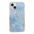 For iPhone 14 Starry Sequin Crystal Butterflies Epoxy TPU Phone Case(Blue)