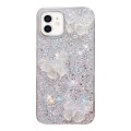 For iPhone 11 Starry Sequin Crystal Butterflies Epoxy TPU Phone Case(Silver)