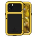 For iPhone 15 LOVE MEI Metal Shockproof Life Waterproof Dustproof Phone Case(Yellow)
