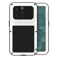 For iPhone 15 Pro LOVE MEI Metal Shockproof Life Waterproof Dustproof Phone Case(White)