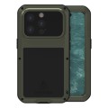 For iPhone 15 Pro LOVE MEI Metal Shockproof Life Waterproof Dustproof Phone Case(Army Green)