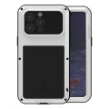 For iPhone 15 Pro Max LOVE MEI Metal Shockproof Life Waterproof Dustproof Phone Case(Silver)