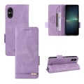 For Sony Xperia 5 V 2023 Magnetic Clasp Leather Phone Case(Purple)