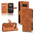 For Kyocera Torque G06 KYG03 Skin Feel Magnetic Flip Leather Phone Case(Brown)