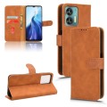 For Oukitel C35 / C36 Skin Feel Magnetic Flip Leather Phone Case(Brown)