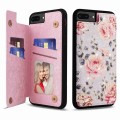 For iPhone 8 Plus / 7 Plus Printed Double Buckle RFID Anti-theft Phone Case(Pastoral Rose)