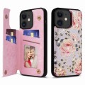 For iPhone 11 Printed Double Buckle RFID Anti-theft Phone Case(Pastoral Rose)
