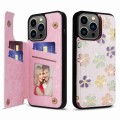 For iPhone 13 Pro Printed Double Buckle RFID Anti-theft Phone Case(Blossoming Flowers)