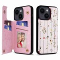 For iPhone 14 Printed Double Buckle RFID Anti-theft Phone Case(Dried Flower World)