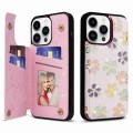 For iPhone 14 Pro Max Printed Double Buckle RFID Anti-theft Phone Case(Blossoming Flowers)
