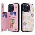 For iPhone 15 Pro Printed Double Buckle RFID Anti-theft Phone Case(Blossoming Flowers)