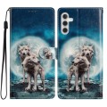 For Samsung Galaxy A55 Colored Drawing Leather Phone Case(Twin Wolves)