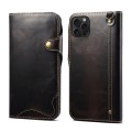 For iPhone 15 Pro Max Denior Oil Wax Cowhide Magnetic Button Genuine Leather Case(Black)