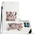 For Honor X6A Colored Drawing Leather Phone Case(Little Tabby Cat)