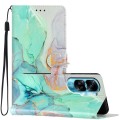 For Honor 90 Lite Colored Drawing Leather Phone Case(Green Marble)