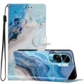 For Honor 90 Lite Colored Drawing Leather Phone Case(Blue Marble)