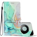 For Huawei Mate 60 Colored Drawing Leather Phone Case(Green Marble)