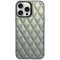 For iPhone 15 Pro Max 3D Rhombus Electroplating TPU Hybrid PC Phone Case(Grey)