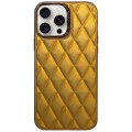 For iPhone 15 Pro Max 3D Rhombus Electroplating TPU Hybrid PC Phone Case(Gold)