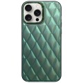 For iPhone 13 Pro 3D Rhombus Electroplating TPU Hybrid PC Phone Case(Green)