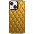 For iPhone 13 3D Rhombus Electroplating TPU Hybrid PC Phone Case(Gold)