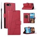 For iPhone 8 Plus / 7 Plus PU Genuine Leather Texture Embossed Line Phone Case(Red)