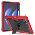 For Xiaomi Pad 6 Shockproof Silicone Hybrid PC Tablet Case with Holder(Black + Red)
