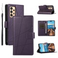 For Samsung Galaxy A13 PU Genuine Leather Texture Embossed Line Phone Case(Purple)