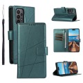 For Samsung Galaxy A23 PU Genuine Leather Texture Embossed Line Phone Case(Green)