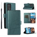 For Samsung Galaxy A33 5G PU Genuine Leather Texture Embossed Line Phone Case(Green)