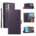 For Samsung Galaxy A73 5G PU Genuine Leather Texture Embossed Line Phone Case(Purple)