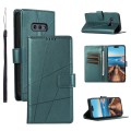For Samsung Galaxy S10e PU Genuine Leather Texture Embossed Line Phone Case(Green)