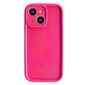 For iPhone 14 Plus Fine Hole Shockproof Frame Frosted TPU Phone Case(Rose Red)