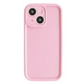For iPhone 14 Fine Hole Shockproof Frame Frosted TPU Phone Case(Pink)