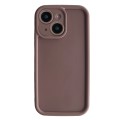 For iPhone 14 Fine Hole Shockproof Frame Frosted TPU Phone Case(Brown)
