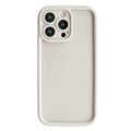 For iPhone 13 Pro Max Fine Hole Shockproof Frame Frosted TPU Phone Case(Beige)