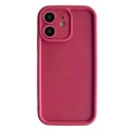 For iPhone 12 Fine Hole Shockproof Frame Frosted TPU Phone Case(Claret Red)