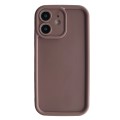 For iPhone 12 Fine Hole Shockproof Frame Frosted TPU Phone Case(Brown)