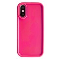 For iPhone X / XS Fine Hole Shockproof Frame Frosted TPU Phone Case(Rose Red)
