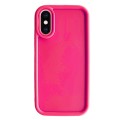 For iPhone XS Max Fine Hole Shockproof Frame Frosted TPU Phone Case(Rose Red)