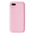 For iPhone 8 Plus / 7 Plus Fine Hole Shockproof Frame Frosted TPU Phone Case(Pink)
