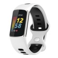 For Fitbit Charge 6 Two Color Silicone Watch Band(White Black)